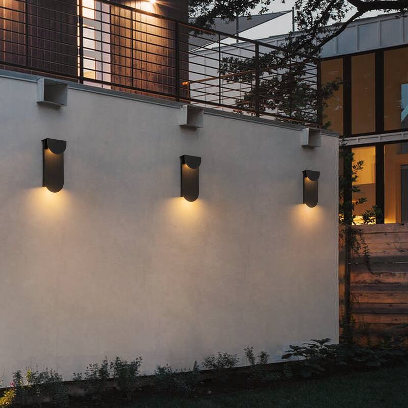 2-Light 12" Outdoor Linear Integrated LED Wall Sconce - 11.7-in H x 5.1-in W x 2.8-in D