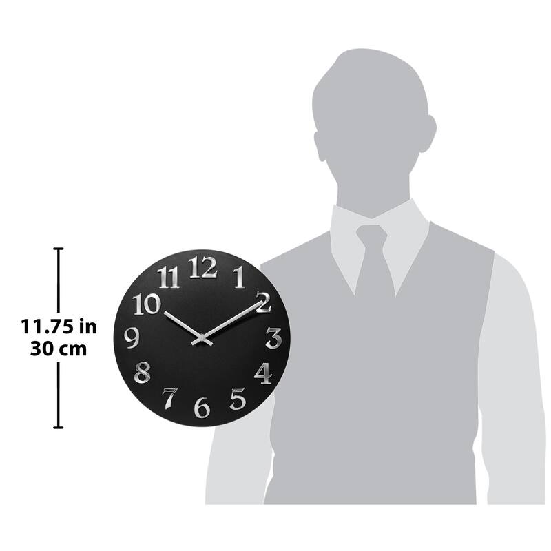 Infinity Instruments Vogue 12-inch Round Wall Clock - 12 x 1.25 x 12