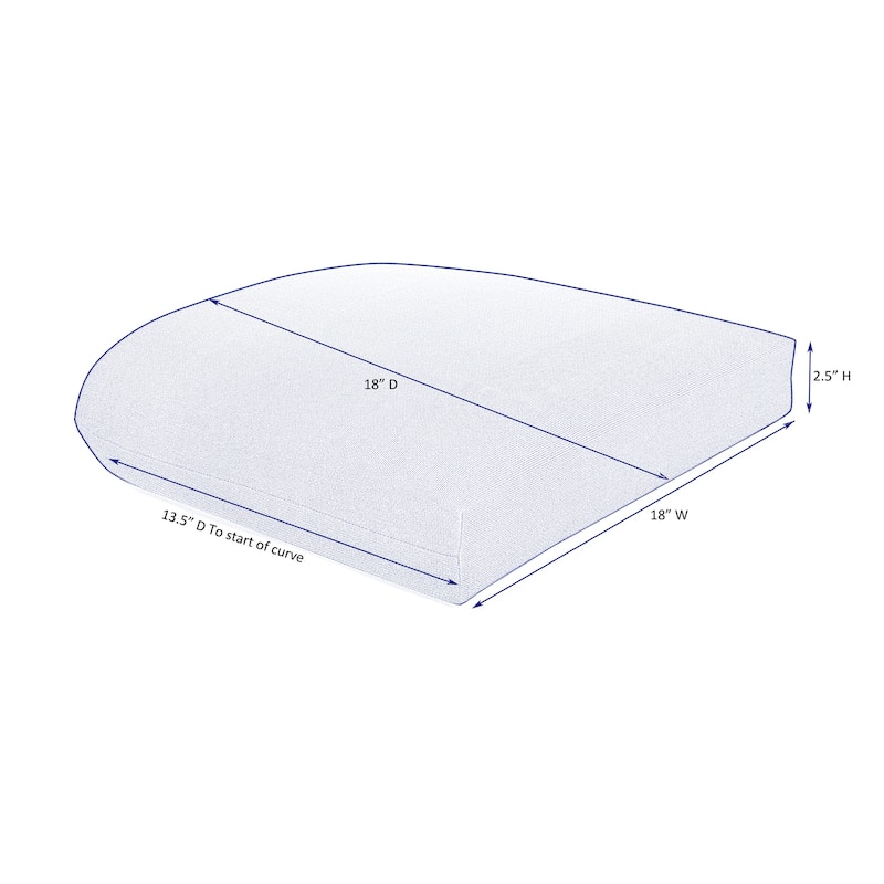 Sunbrella® Solid Fabric 1-Piece Indoor/Outdoor Wicker Seat Pad, 18"W x 18"L, Canvas Navy
