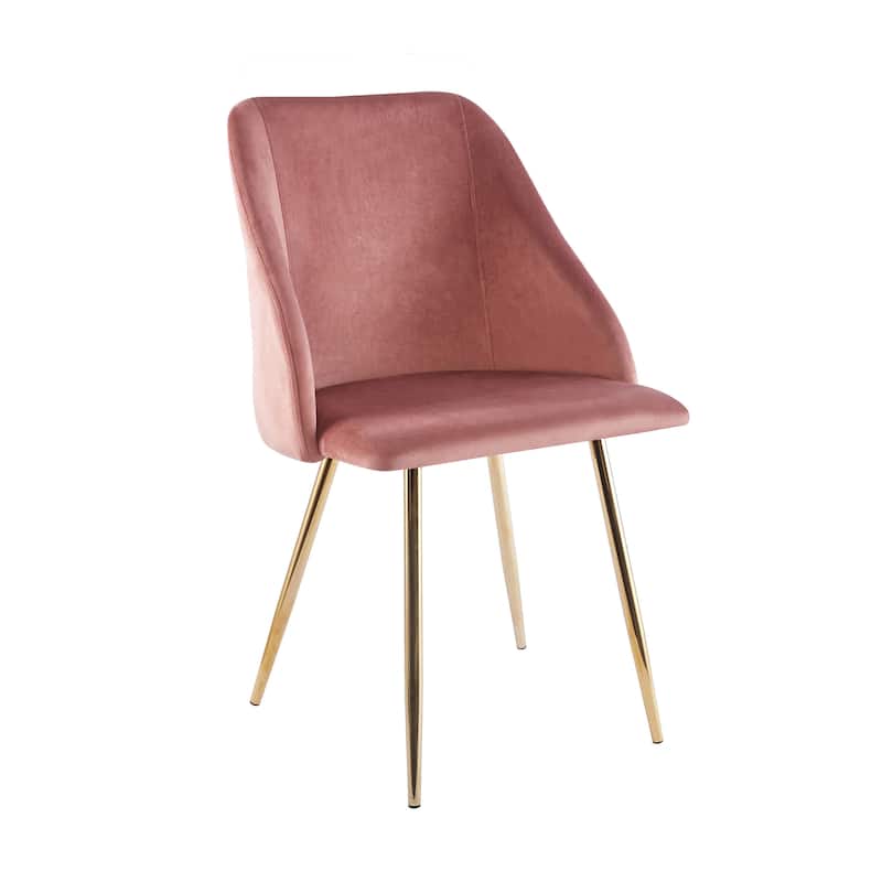 Porthos Home Pema Dining Chairs Set of 2, Velvet, Gold Chrome Legs