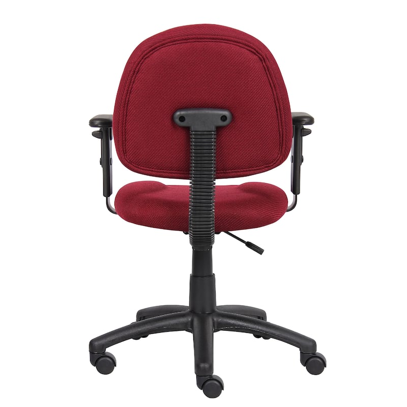 Jea Swivel Posture Chair, Adjustable Arms, Burgundy Red Tweed, Wheels