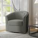 Modern Swivel Barrel Chair with Nailhead Trim - Light Grey