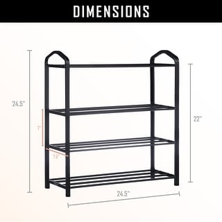 Simple Trending 2-Tier Stackable Shoe Rack, Metal Shoe Shelf Storage  Organizer, Black