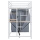 preview thumbnail 53 of 61, Loft Metal Bed with Desk,Shelves,Power Outlet,LED Light and Wardrobe