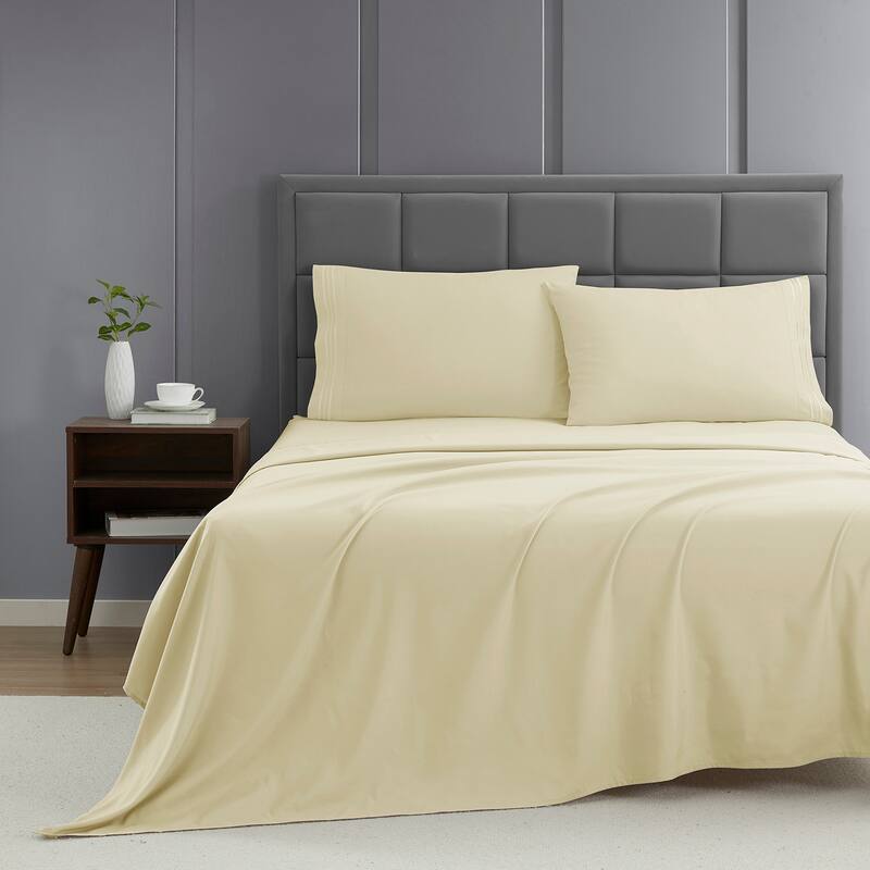 Clara Clark Premium 1800 Series Ultra-soft Deep Pocket Bed Sheet Set - Full XL - Ivory