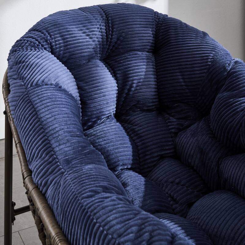 Premium Oversized Rocking Recliner - All-Weather Woven Rattan Chair for Indoor & Outdoor Comfort