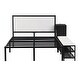 preview thumbnail 22 of 37, Metal Platform Bed Frame with Storage Cabinet and Cushioned Footrest