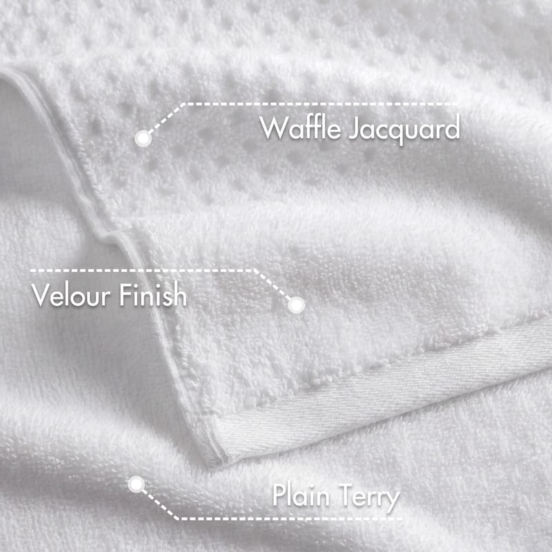 Madison Park Spa Waffle Cotton Waffle Jacquard Antimicrobial Bath Towel 6 Piece Set