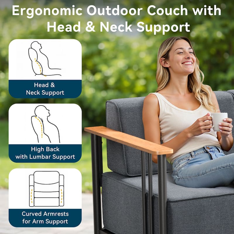 Pocassy 4PCS Sofa Swivel Chair with Table