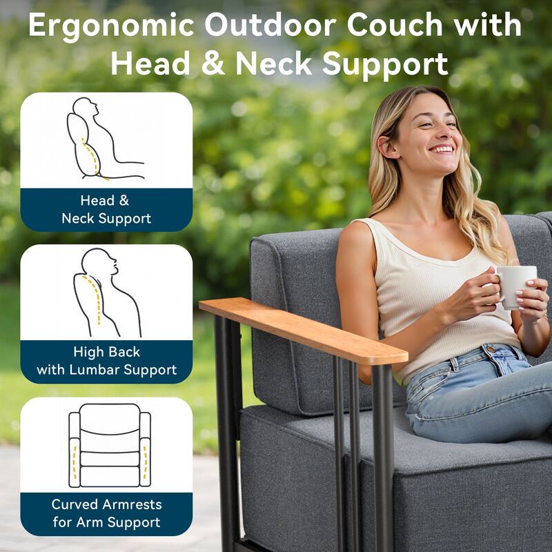 Pocassy 8PCS Sofa Chair Table with Ottoman
