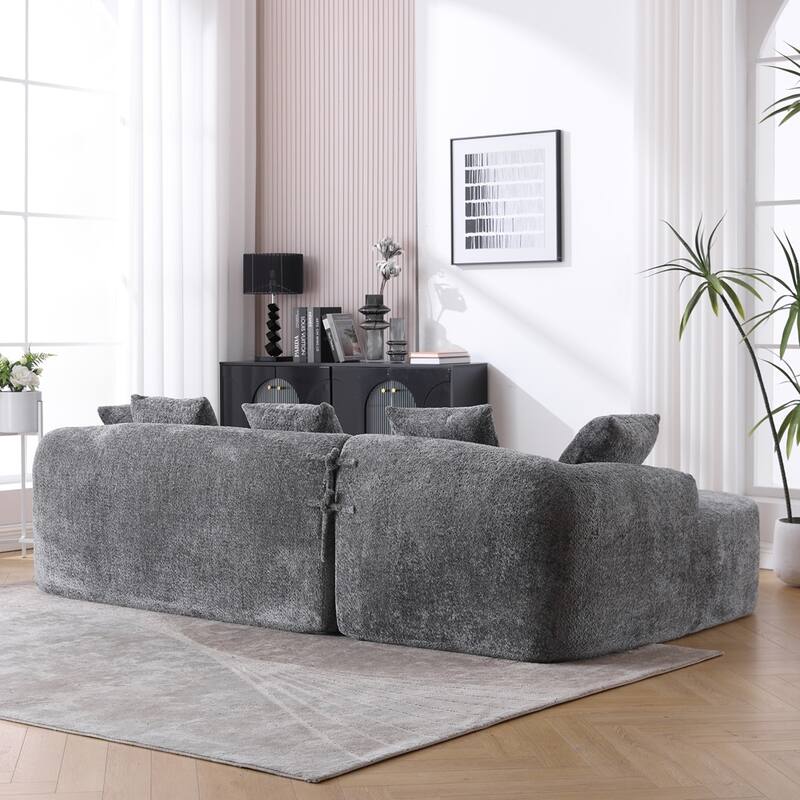Living Room Oversized Comfy Boucle Sofa