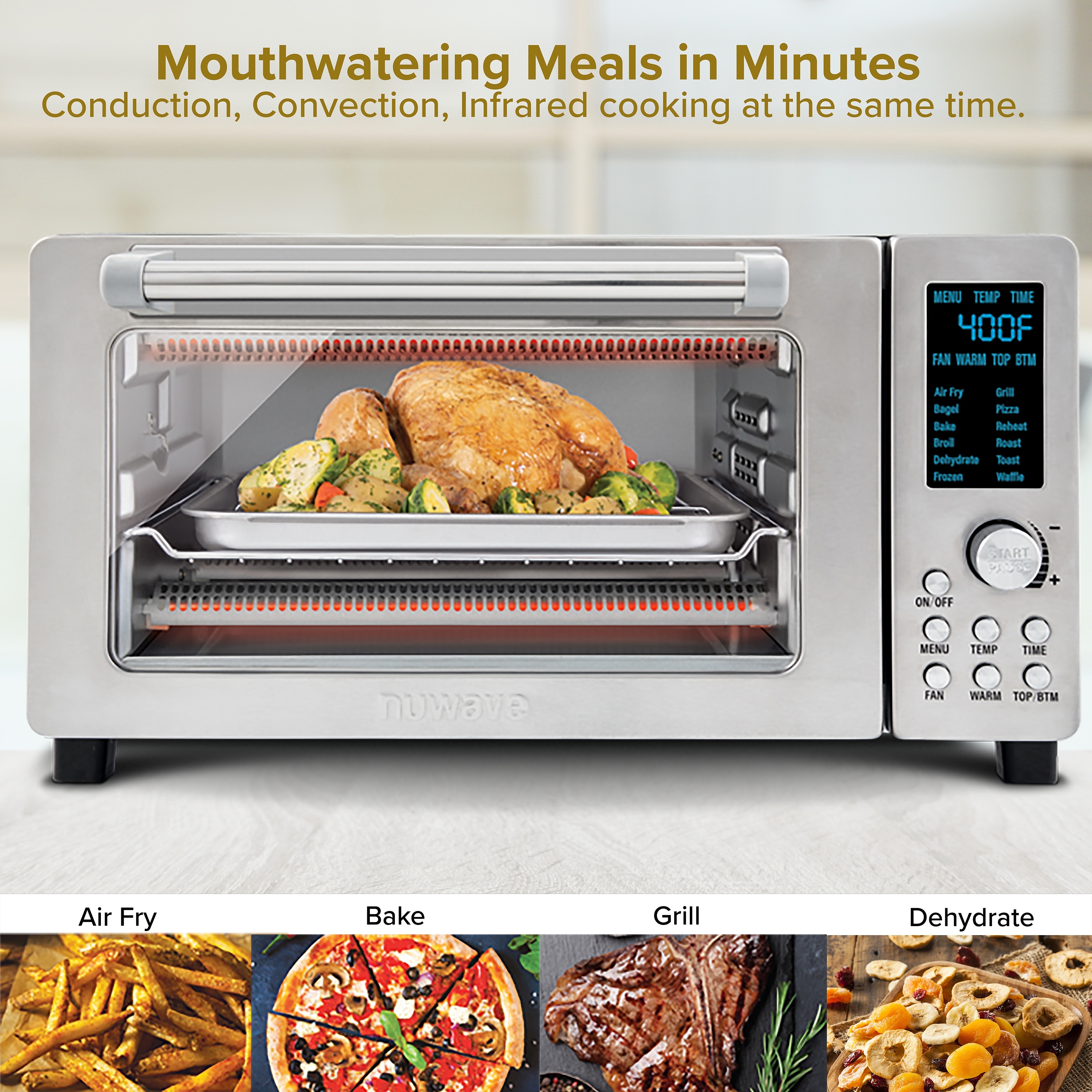 NuWave Pro Toaster Oven Air Fryer 1800W Oven Air Fryer Combo Convection Toaster Oven