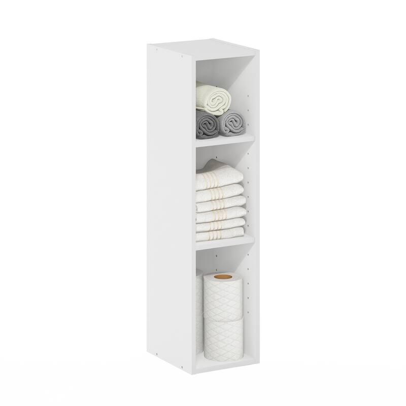 Furinno Fulda 3-Tier Space Saving Storage Shelf Bookcase, 8-Inch Width