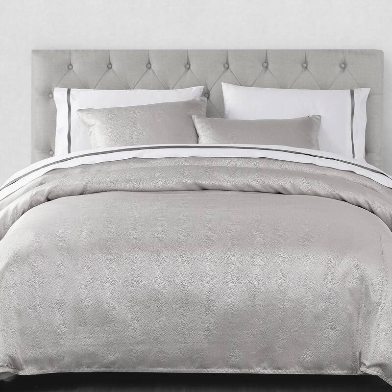 HiEnd Accents Marilyn Modern Bubble Metallic Jacquard Comforter Set, 3PC - Gray - King