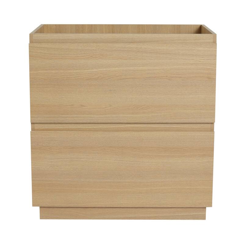 Traditional Style Bathroom Vanity with Pre-Drilled Resin Sink, Multi-Purpose Storage Cabinet, and Easy Assembly