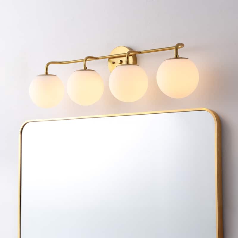 Globe Metal/Frosted Glass Modern LED Vanity, by JONATHAN Y