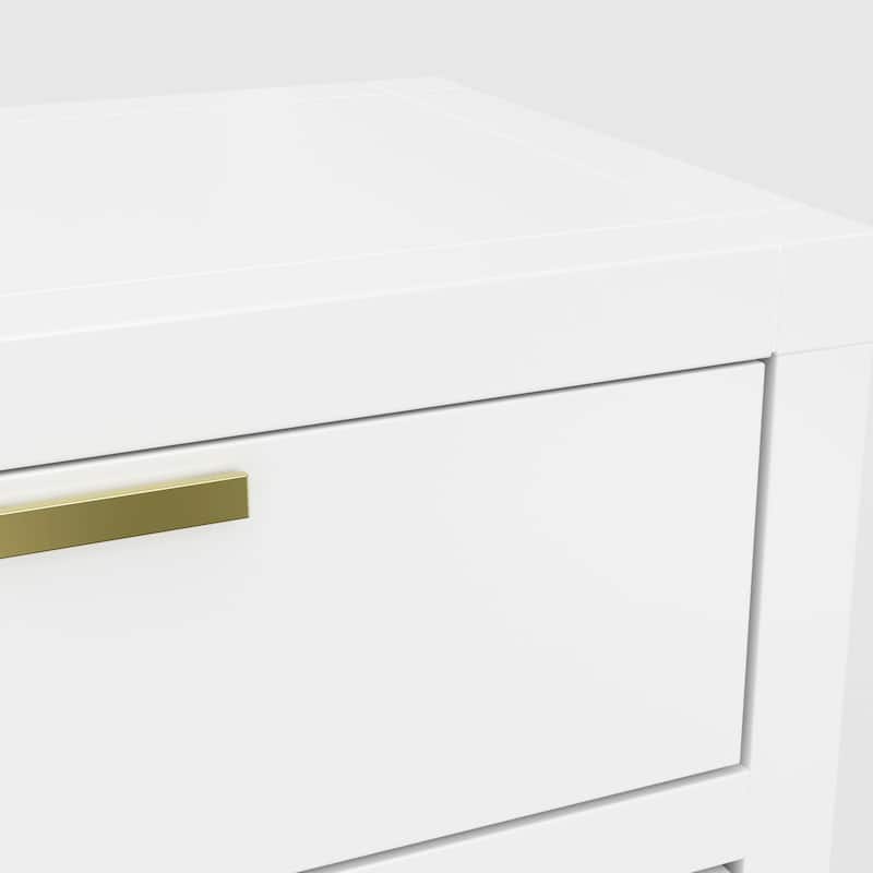 Carmel 2 Drawer Nightstand, White
