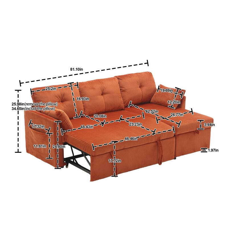 Modular Sectional Sofa L Shaped Modular Couch with Reversible Chaise
