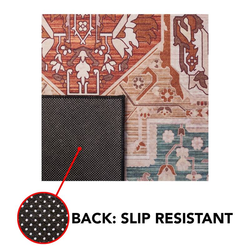 SAFAVIEH Tucson Machine Washable Slip Resistant Dessa Traditional Rug