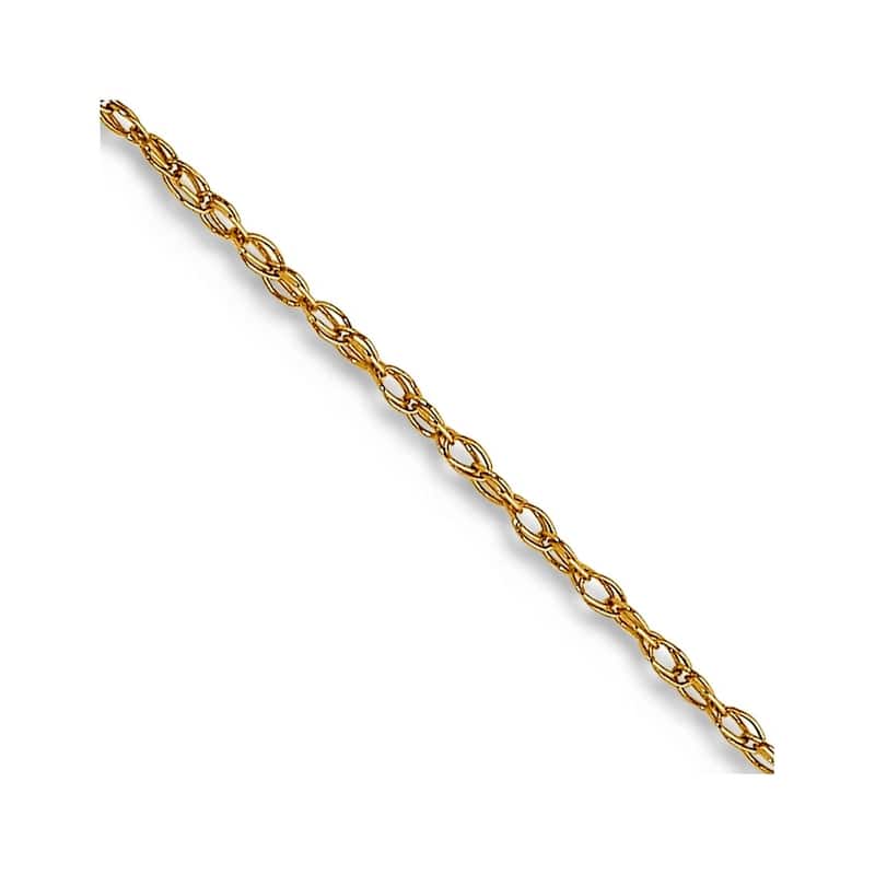 Curata 14k Yellow Gold Solid 0.5mm Carded Cable Rope Chain Necklace Options: 16 18 20 24