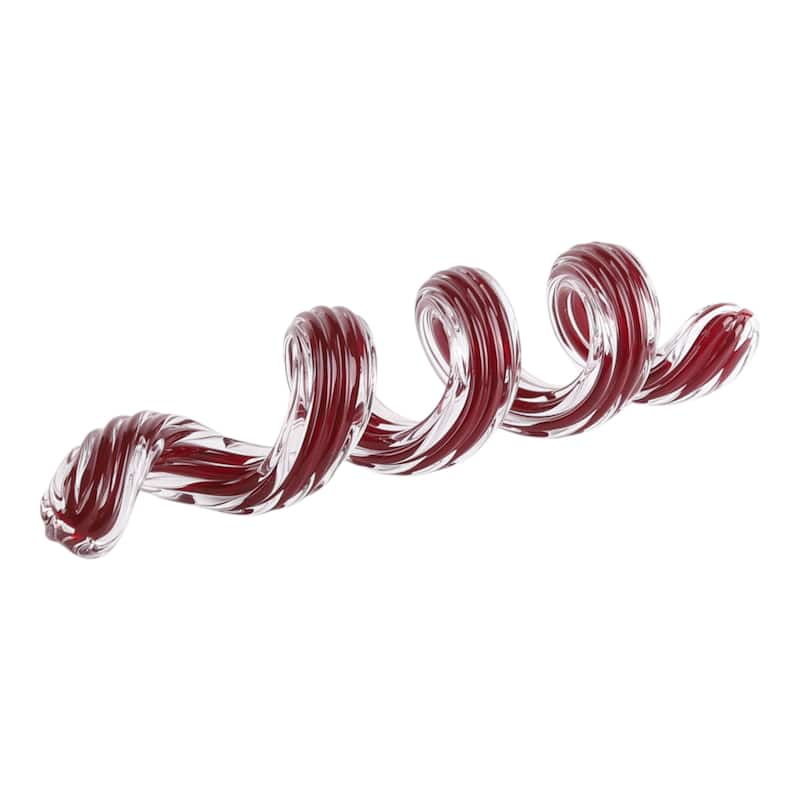 Glass Sculpture Modern Spiral Decorative Figurine for Home Decor - 18.5" x 3.75" x 3.75"