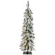 preview thumbnail 12 of 13, Pre-Lit Pencil Flocked Alpine Artificial Christmas Tree - Clear Lights