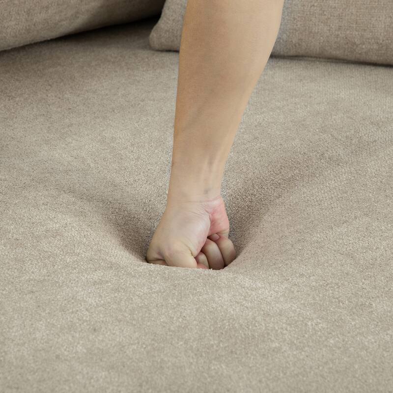 56.3"W Modern Chenille linen Loveseat Sofa,Sofa Bed with Pillows&Metal Legs