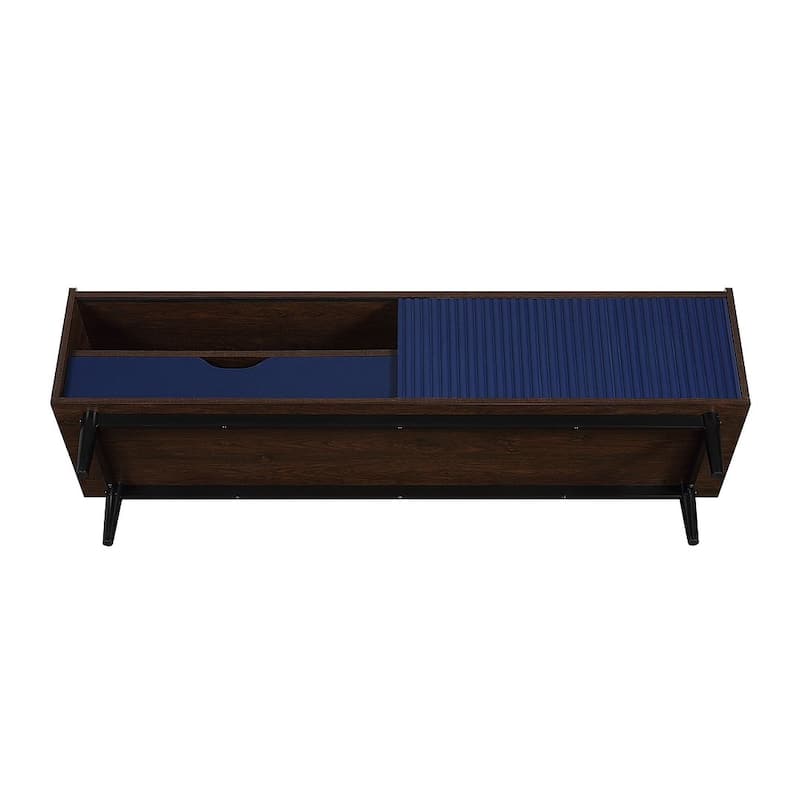 Manhattan Comfort Duane 59.25 In. Modern Ribbed Media Cabinet Console