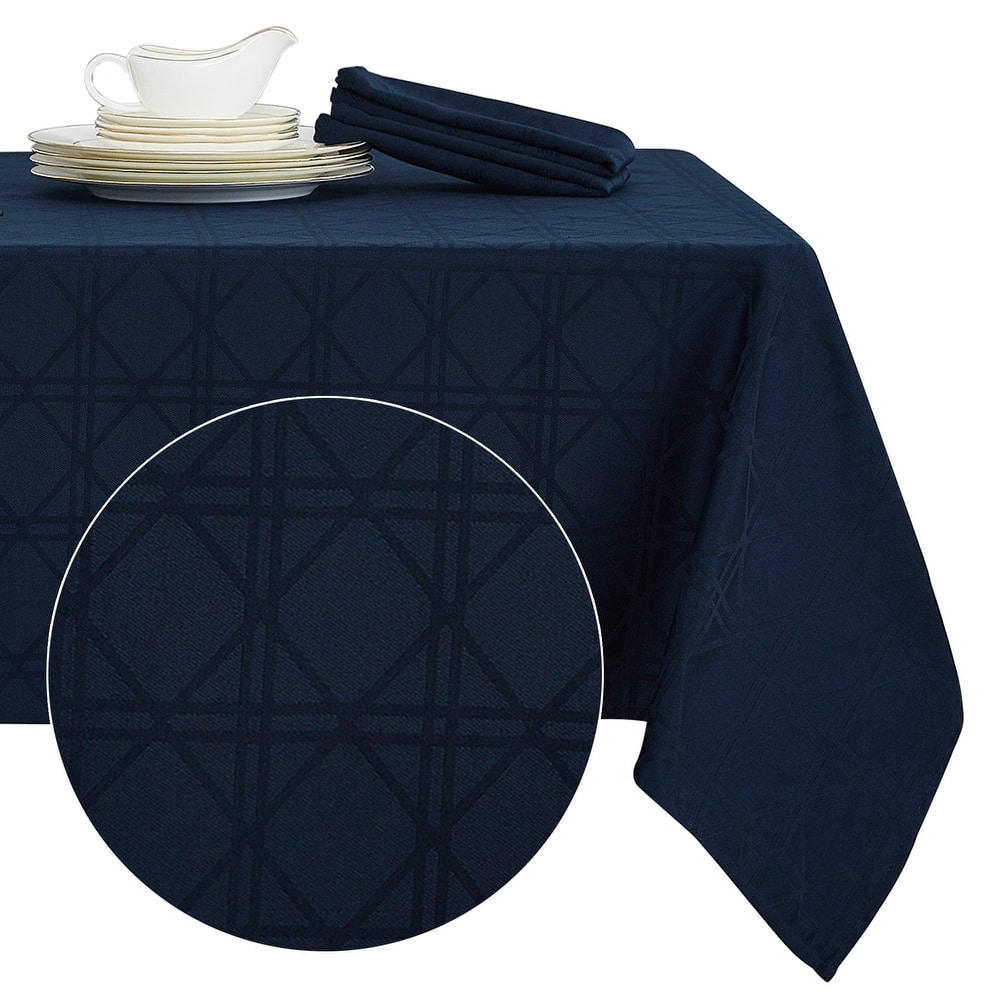 Geometric Jacquard Tablecloth Wrinkle Water Resistant Spill-Proof