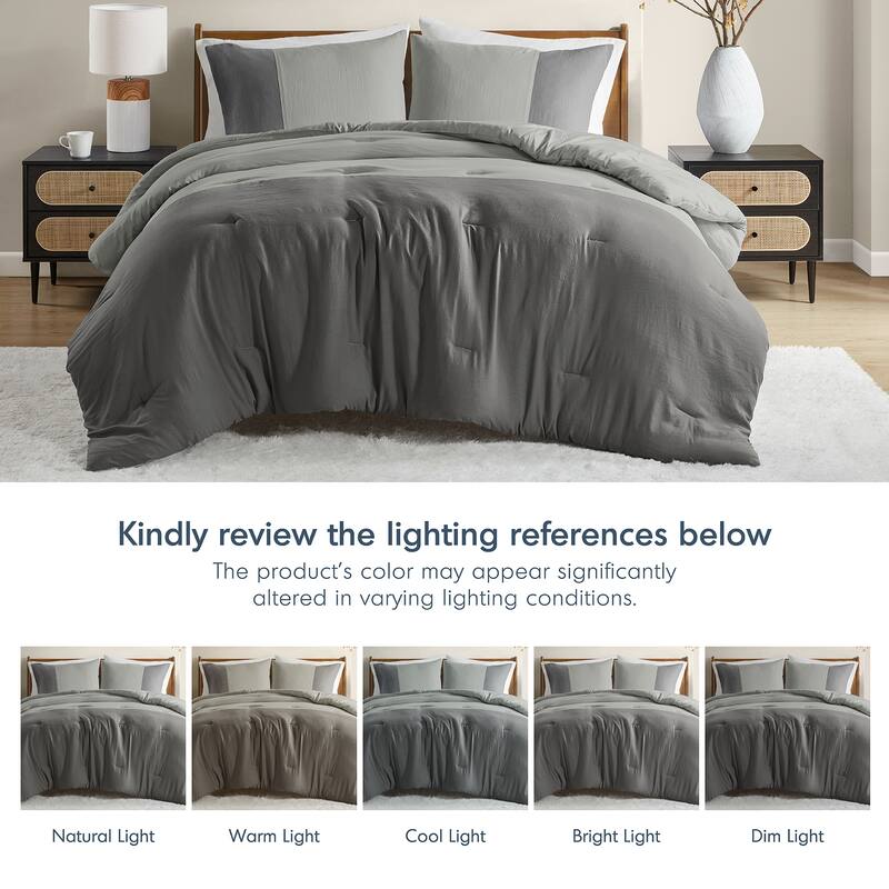 Chelsea Square Ayko Soft Washed Color Block Comforter Set