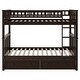 preview thumbnail 51 of 65, Convertible Wood Bunk Bed with Storage Drawers and Ladder Can Be Divided Into Two Daybeds