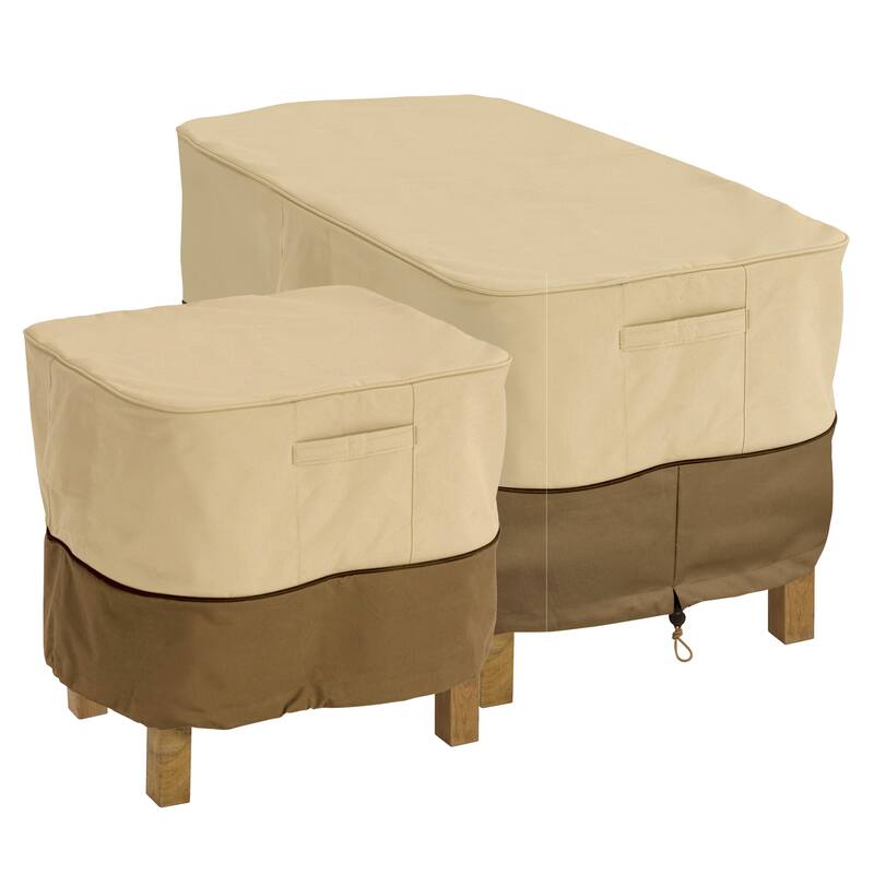 Classic Accessories Veranda Water-Resistant 32 Inch Rectangular Patio Ottoman/Side Table Cover