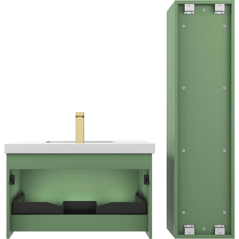 Blossom Positano 30" Floating Vanity with Sink & Side Cabinet