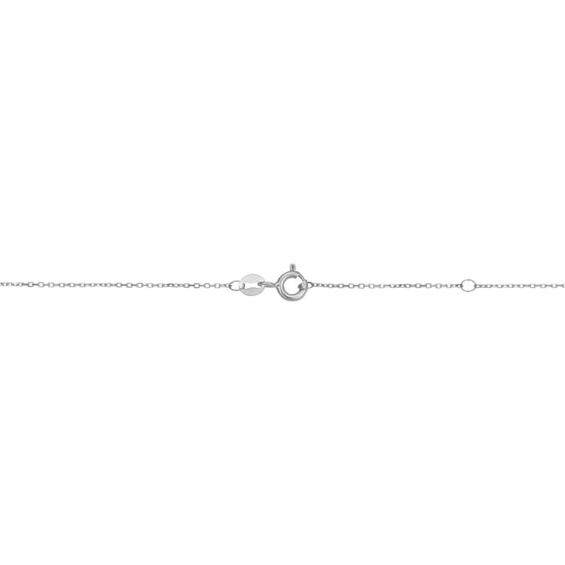14K White Gold Hamsa Pendant Cable Chain Necklace (adjustable to 16 or 17 inches)