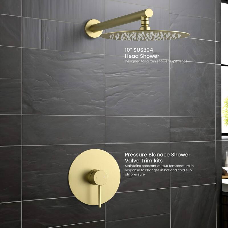 Circular Pressure Balanced Single Function Shower System with Rough In Valve