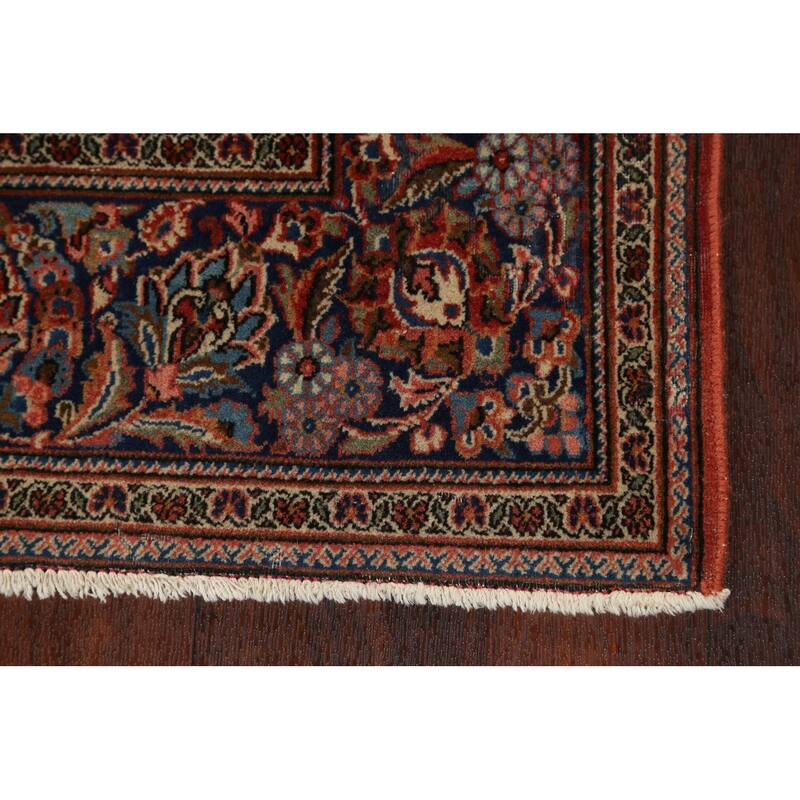 Antique Vegetable Dye Kashan Dabir Persian Wool Area Rug Handmade - 4'1" x 6'10"