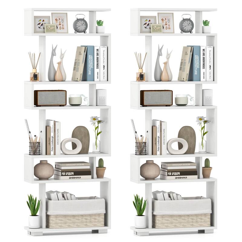 Costway 1 PCS Bookcase 6-Tier Bookshelf with Anti-Tipping Kit - See Details