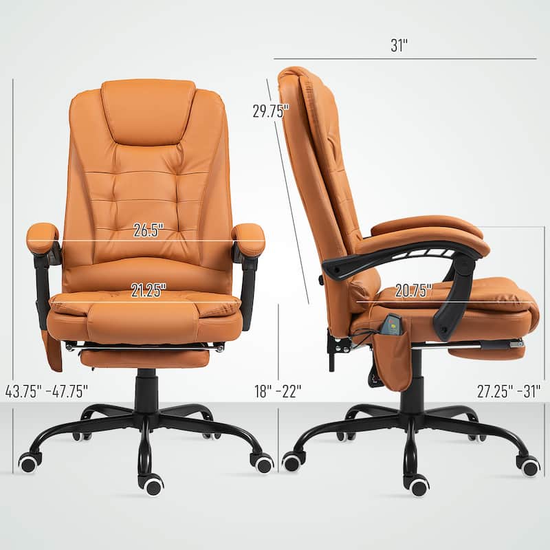 Vinsetto 7-Point Massage Office Chair High Back Executive Recliner - N/A