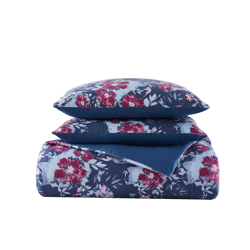 Badgley Mischka Home Midnight Garden 3 Piece Duvet Cover Set