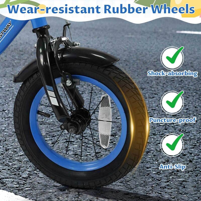 Costway 14" Kids Bike with Removable Training Wheels Adjustable Seat & - See Details