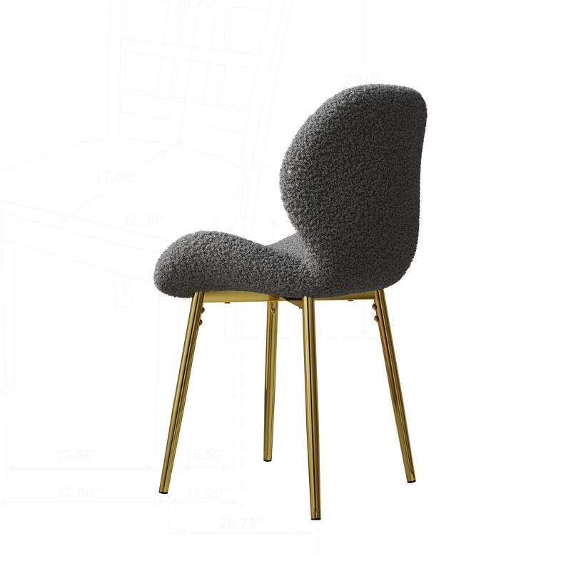 Modern Minimalist Dining Chairs Set with Sturdy Metal Legs and Comfortable Backrest