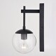 preview thumbnail 11 of 11, VAXCEL Keeler 12 in. H 1-Light Matte Black Contemporary Outdoor Wall Sconce, Metal, Clear Glass Globe Shade, LED Compatible