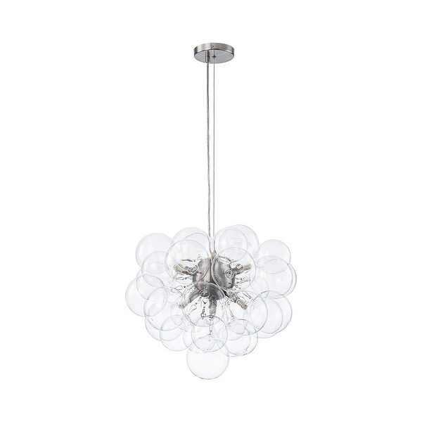Glam 6-Light Dimmable Cluster Glass Globe Bubble Chandelier - On