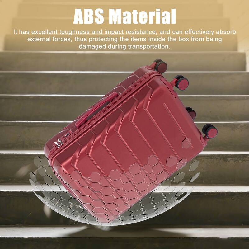 28 Inch Large Checked Luggage, Scratch Resistant Surface Four Multi-Directional Wheels, With Combination Lock and Side Hooks