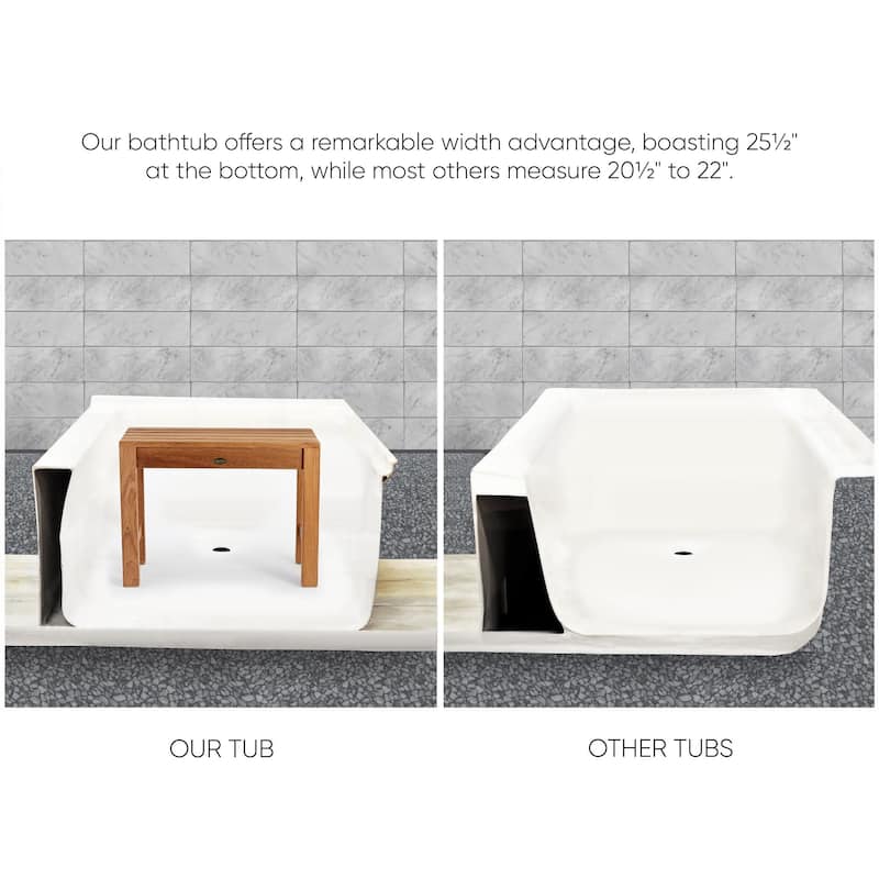 Whitehaus WHAB6030-R Bathhaus 60" Three Wall Alcove Acrylic Soaking