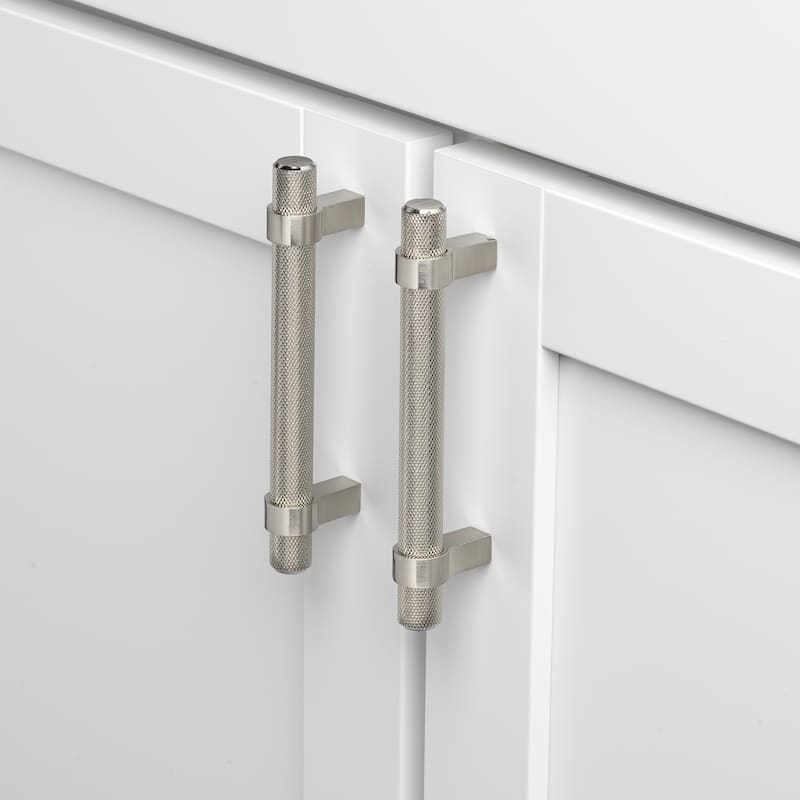 3 in Screw Center Solid Steel Bar Pull Cabinet Handle Pull (Pack of 5) - Satin Nickel