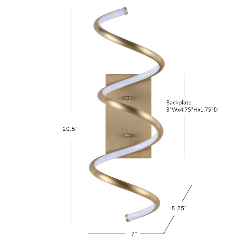 Draper Modern Metal Integrated LED Vanity Light Sconce, by JONATHAN Y