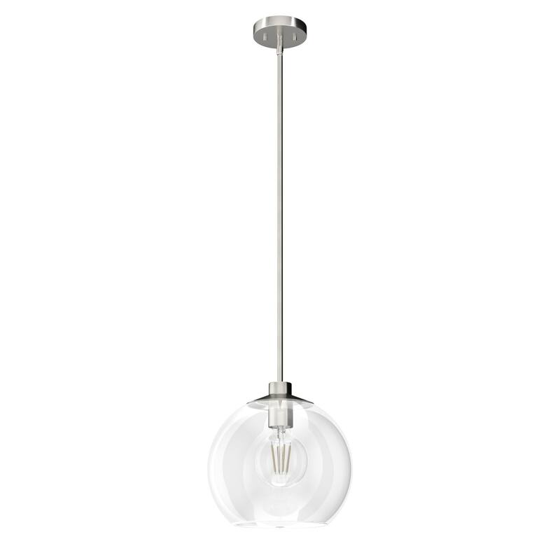 Hunter Xidane 1 Light Clear Glass Pendant or Semi-Flush Light - Kitchen Island, Dining Room, Entry - Glam, Contemporary