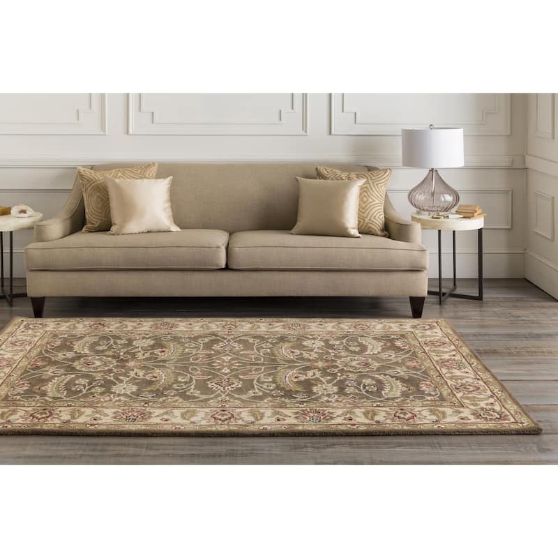 Livabliss Traditional Caesar Border Area Rug - 12' x 15' - Brown