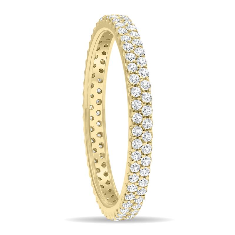 1/2 Carat TW Double Row Diamond Eternity Band in 10K Yellow Gold